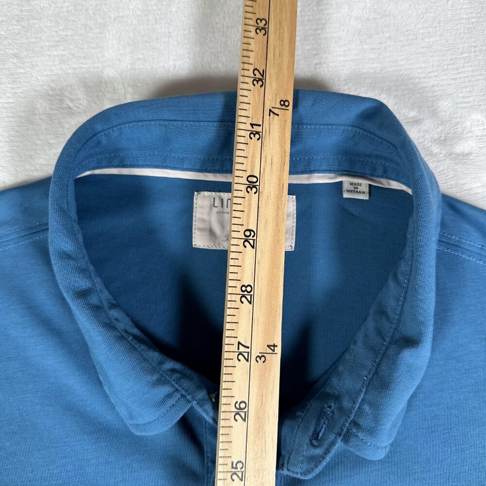 Linksoul Polo Shirt Men Size M Blue Short Sleeve Tempus Fugit 100% Luxury Cotton - Picture 8 of 9